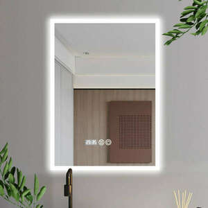 HD Pizzo 50 cm széles fali szögletes LED okostükör ambient világí... kép