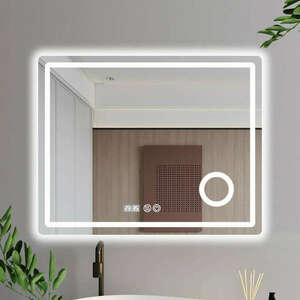 HD Gant 100 cm széles fali szögletes LED okostükör kozmetikai tük... kép