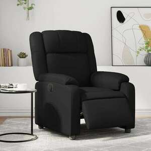 vidaXL fekete valódi bőr elektromos dönthető fotel kép