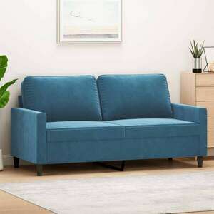 vidaXL kétszemélyes kék bársony kanapé 140 cm kép