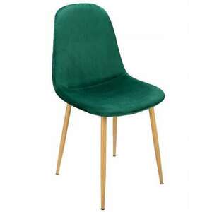Konyha/nappali szék, Jumi, Vigo, bársony, fém, zöld és natúr, 44x... kép