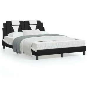 vidaXL fekete és fehér műbőr ágy matraccal 120 x 200 cm kép