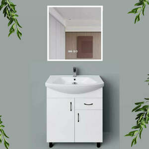 HD STANDARD 75 cm széles álló fürdőszobai mosdószekrény, fényes f... kép