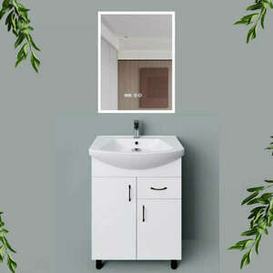 HD STANDARD 65 cm széles álló fürdőszobai mosdószekrény, fényes f... kép