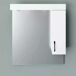 HD STANDARD 65 cm széles fürdőszobai tükrös szekrény, fényes fehé... kép