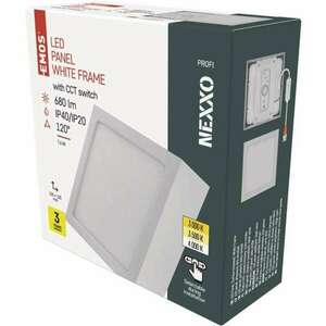 EMOS LED felületi lámpatest NEXXO, négyzet, fehér, 7, 6W, CCT kép