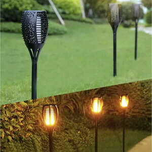 Napelemes kerti láng lámpa 4 darabos csomagban - fekete kép
