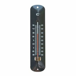 Fali hőmérő epoxi fémből, antracitszürke, 30x6, 5x1cm, 6db/karton kép