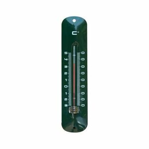 Hőmérő kültéri, fém, zöld, 30x6, 5x1cm / 6db/karton kép
