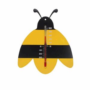 Hőmérő kültéri, műanyag, sárga/fekete méhecske forma15x12x0, 3cm / 6db/karton kép