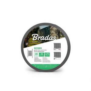 Bradas Kerítéstakaró szalag 4, 75cm x 35m, 450g/m2, + klipsz 20db, szürke TOB45047535GYL kép