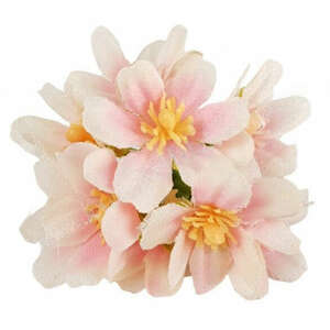 Dekor virágfej, cirmos rózsaszín, kb. 6 cm kép