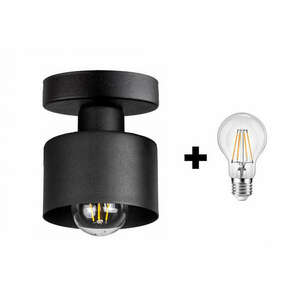 Glimex LAVOR fix mennyezeti lámpa fekete 1x E27 + ajándék LED izzó kép