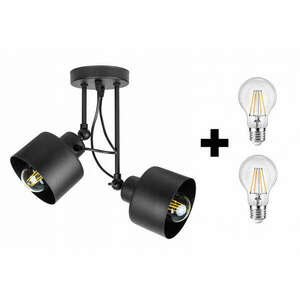 Glimex LAVOR állítható mennyezeti lámpa fekete 2x E27 + ajándék L... kép