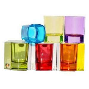 6 db-os színes üveg shot-pohár készlet, 55 ml kép