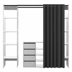 Fekete-fehér ruhásszekrény 185x182 cm Tom - TemaHome kép