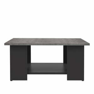 Fekete dohányzóasztal beton dekoros asztallappal 67x67 cm Square - TemaHome kép