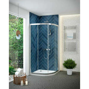 Negyedköríves zuhanykabin , víztiszta üveggel 90x90x185 Limitált... kép