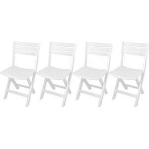 4 db összecsukható fehér műanyag kerti szék, 44x41x78 cm, 2, 38 kg kép