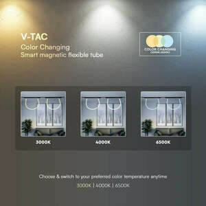 V-TAC 23W flexibilis fénycső 48V mágneses Smart sínhez, CCT, 2 mé... kép