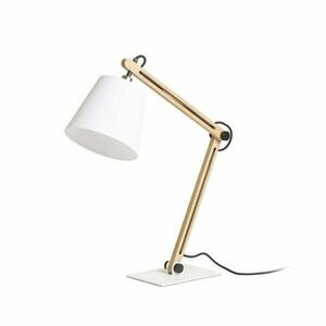 NIZZA asztali lámpa Polycotton fehér/fa 230V LED E14 7W kép