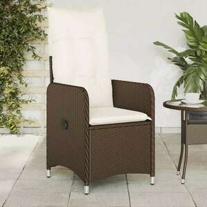 vidaXL 2 db barna polyrattan dönthető kerti szék párnákkal kép