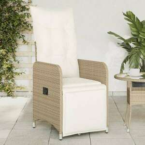 vidaXL bézs polyrattan dönthető kerti szék párnákkal kép