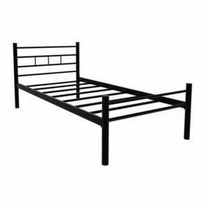 Fekete fém egyszemélyes ágy ágyráccsal 120x200 cm K70 – Kalune Design kép