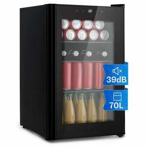 Klarstein Beercave 70, hűtőszekrény, 70 liter, 3 polc, háromszorosan szigetelt üvegajtó, érintős kép
