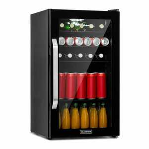 Klarstein Beersafe 3XL Onyx, hűtőszekrény, 98 liter, 4 polc, panoráma üvegajtó kép