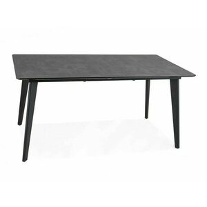 Asztal Detroit 282, Szürke, Fekete, 75x90x160cm, Hosszabbíthatóság, Közepes sűrűségű farostlemez, Fém kép