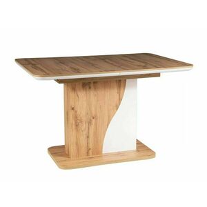 Asztal Detroit 320, Wotan tölgy, Fehér, 76x80x120cm, Hosszabbíthatóság, Laminált forgácslap kép
