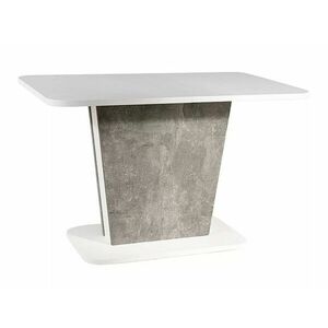 Asztal Detroit 322, Beton, Fehér, 76x68x110cm, Hosszabbíthatóság, Laminált forgácslap kép