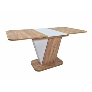 Asztal Detroit 324, Fehér, Tölgy, 76x80x120cm, Hosszabbíthatóság, Laminált forgácslap kép