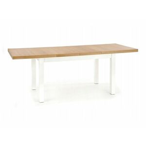 Asztal Houston 897, Craft tölgy, Fehér, 79x80x140cm, Hosszabbíthatóság, Közepes sűrűségű farostlemez kép
