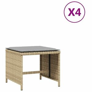 vidaXL 4 db vegyes bézs polyrattan kerti szék párnával 40x40x35 cm kép