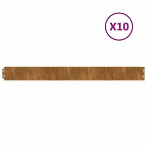 vidaXL 10 db rugalmas corten acél gyepszegély 10 x 103 cm kép