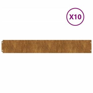 vidaXL 10 db rugalmas corten acél gyepszegély 15 x 103 cm kép