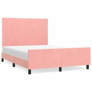 vidaXL rózsaszín bársony ágykeret 140 x 190 cm kép