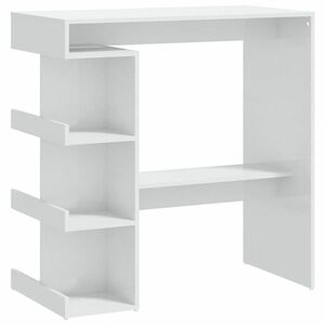 vidaXL magasfényű fehér bárasztal tárolópolccal 100 x 50 x 101, 5 cm kép