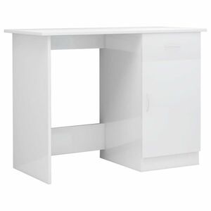 vidaXL magasfényű fehér szerelt fa íróasztal 100 x 50 x 76 cm kép