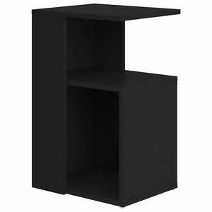 vidaXL fekete szerelt fa kisasztal 36 x 30 x 56 cm kép