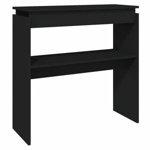 vidaXL fekete forgácslap tálalóasztal 80 x 30 x 80 cm kép