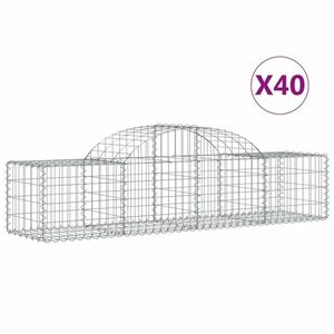 vidaXL 40 db íves horganyzott vas gabion kosár 200x50x40/60 cm kép