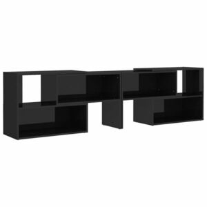 vidaXL magasfényű fekete szerelt fa TV-szekrény 149 x 30 x 52 cm kép