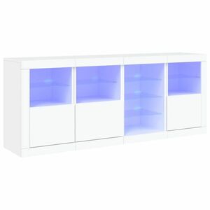 vidaXL fehér tálalószekrény LED-világítással 164 x 37 x 67 cm kép