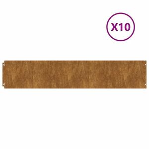 vidaXL 10 db rugalmas corten acél gyepszegély 20 x 103 cm kép