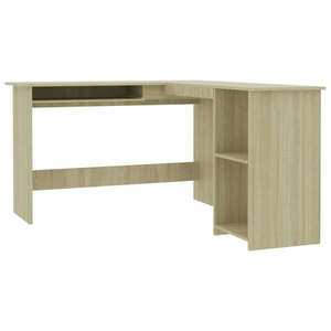 vidaXL sonoma színű szerelt fa L-alakú sarok-íróasztal 120x140x75 cm kép