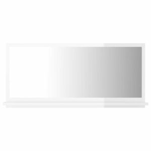 vidaXL magasfényű fehér szerelt fa fürdőszobai tükör 80 x 10, 5 x 37 cm kép