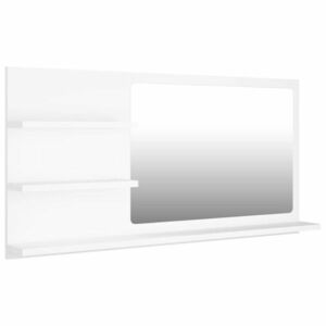 vidaXL fehér szerelt fa fürdőszobai tükör 90 x 10, 5 x 45 cm kép